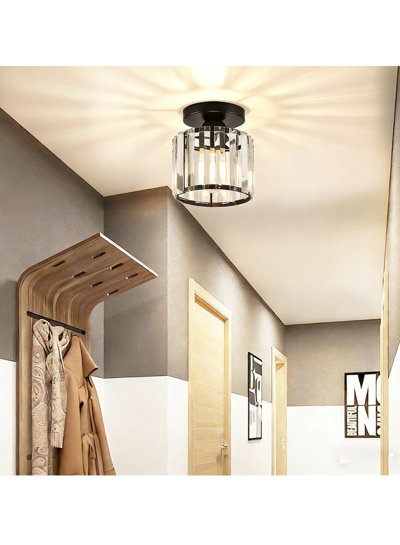 رات سو الشمعداني البلوري الحديث تركيب مصباح السقف المصغر نصف المتدفق E27 تركيبة الإضاءة الداخلية للمطبخ غرفة المعيشة بالمطبخ (1) - Image 1